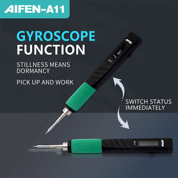 AIFEN A11 Portable Soldering Iron Station Electric Solder Pen 2S Fast Heating USB Rechargeable for Electronics Repair C210 Handl