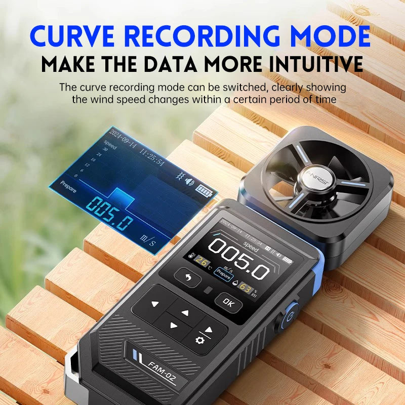 FNIRSI FAM-02 3 in 1 High Accuracy Anemometer Thermometer Professional Anemometer detail image 3