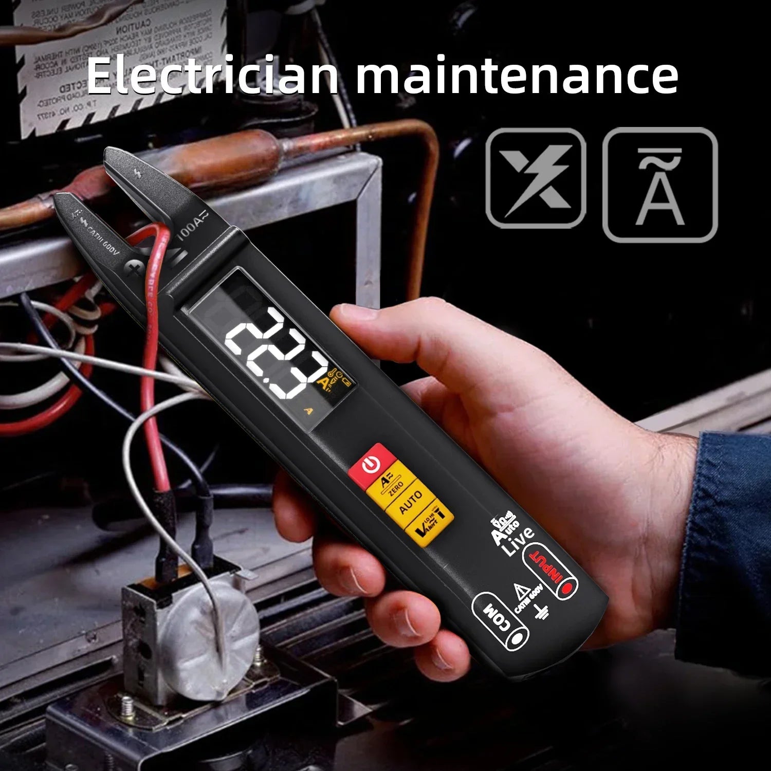 BSIDE U0 Digital Clamp Meter Fork DC AC 100A Smart Ammeter Pliers T-RMS Current Auto detail image 2