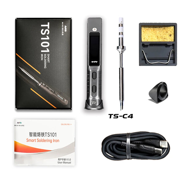 Original TS101 Electric Soldering Iron Adjustable Temperature USB Portable Digital Welding Station 65W Mini TS100 Upgraded