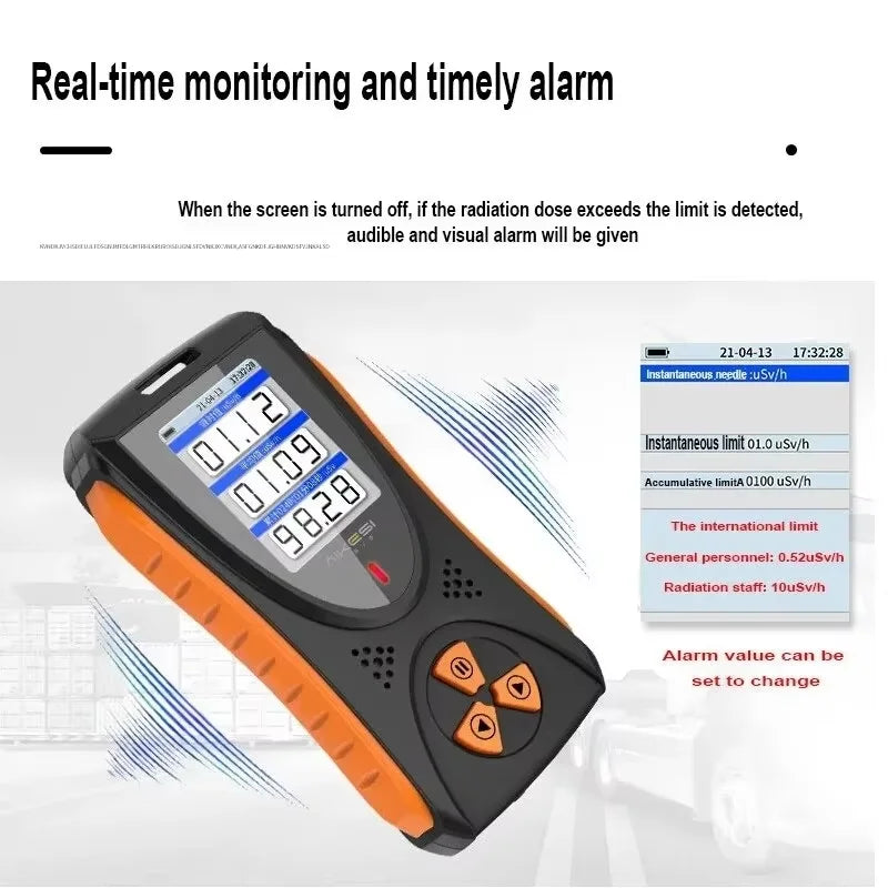 HFS-10 Nuclear Radiation Detector TFT 2.0 Color Screen Lithium Battery Sound Light Alarm detail image 4