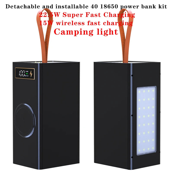 40*18650 DIY Power Bank Case Batteries Power Box Regular/PD Camping light Version Power Bank Shell Batter product image