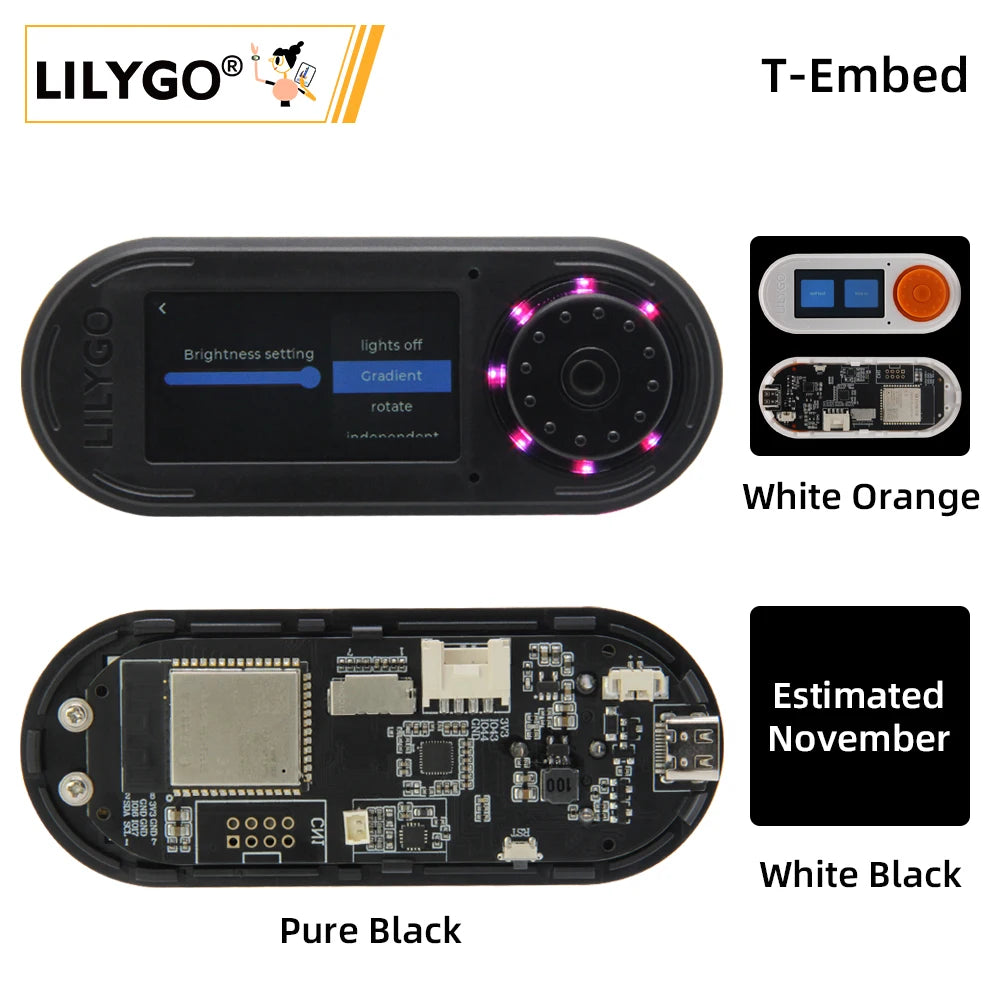 LILYGO T-Embed ESP32-S3 Custom Control Panel Macro Knob Embeddable Development Board With 1.9inch LCD Di product image