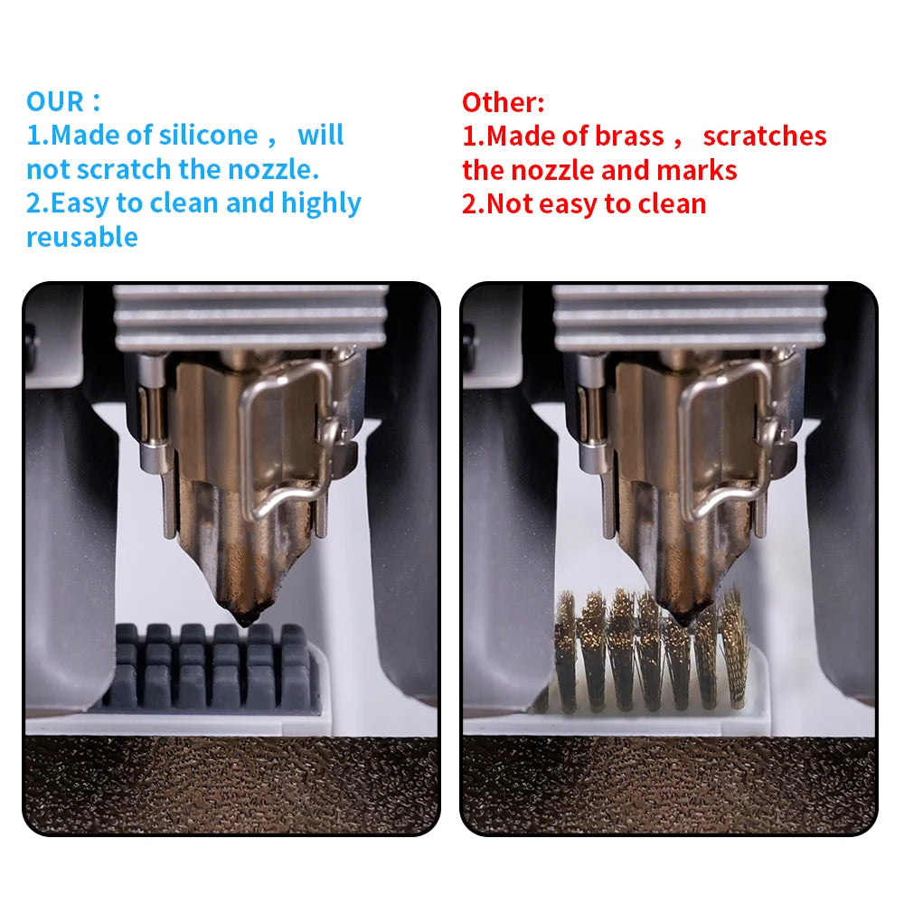 For Bambu Lab A1/A1mini Hotend Nozzle Brush Wiper Silicone Brush Mounted Scrubbers Cleaning Tool for Bamboo A1 3D Printer Parts