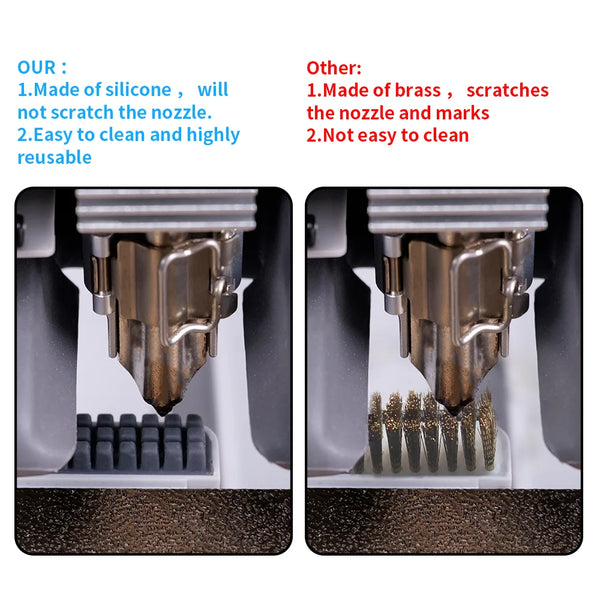For Bambu Lab A1/A1mini Hotend Nozzle Brush Wiper Silicone Brush Mounted Scrubbers Cleaning Tool for Bamboo A1 3D Printer Parts