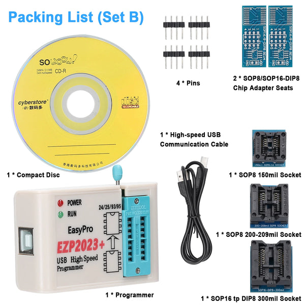 EZP2023+ High-Speed USB SPI Programmer Support 24/25/93/95 EEPROM 25 Flash Bios Chip Support detail image 8
