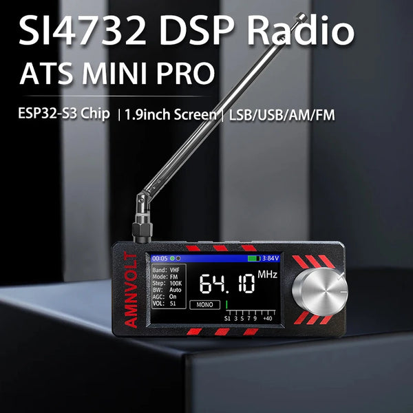V3S AMNVOLT Mini SI4732 DSP Radio Receiver with Hi-Z, FM AM SSB LSB USB Mode, SI4732 DSP detail image 2
