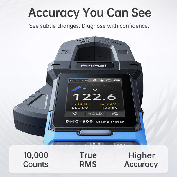 FNIRSI DMC-600 10000-count True RMS measurement display