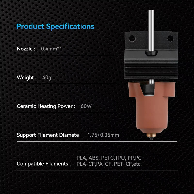 3D Printer Parts for Creality K1C K1 Max Hotend Kit Quick Swap Ceramic Heating Block Kit 0.4 0.6 0.8mm Nozzle High Flow Printing