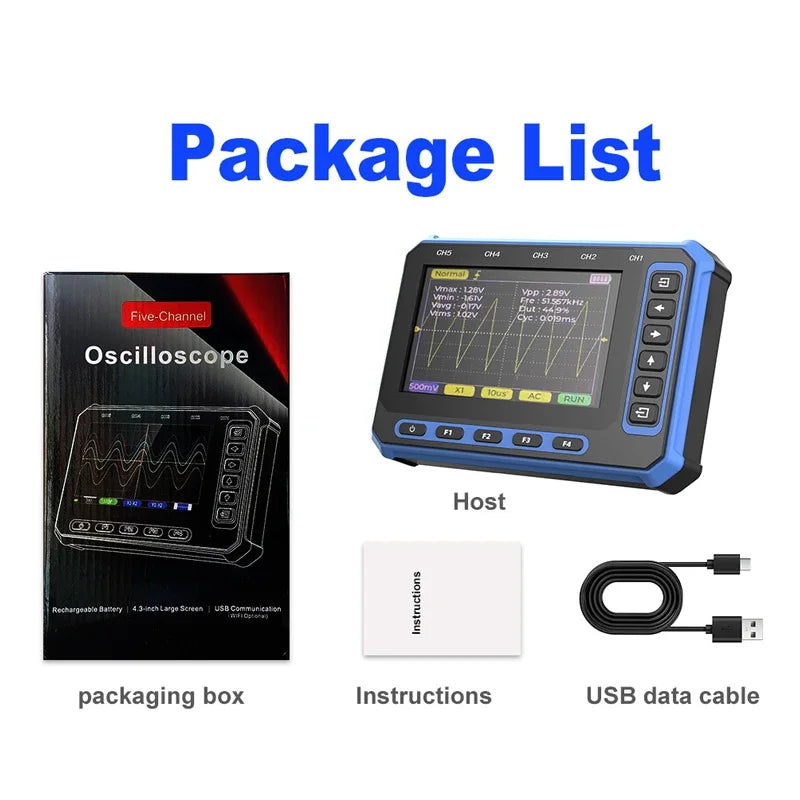 TOOLTOP OS-5C Five-channel Oscilloscope 1MHZ bandwidth 3M sampling rate Digital oscilloscope detail image 7