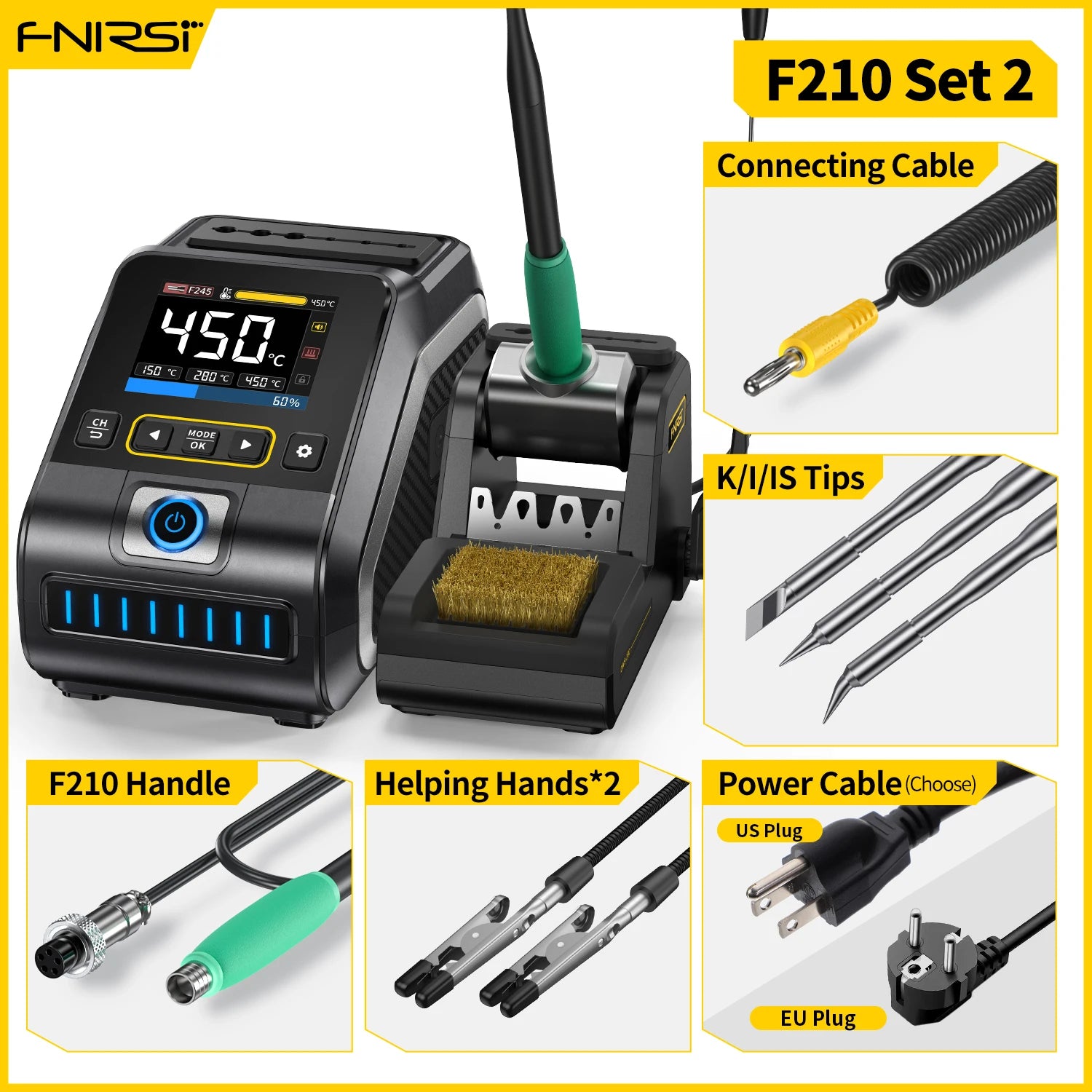 FNIRSI DWS-200 Power Repaid Heating Soldering Iron Staion detail image 8