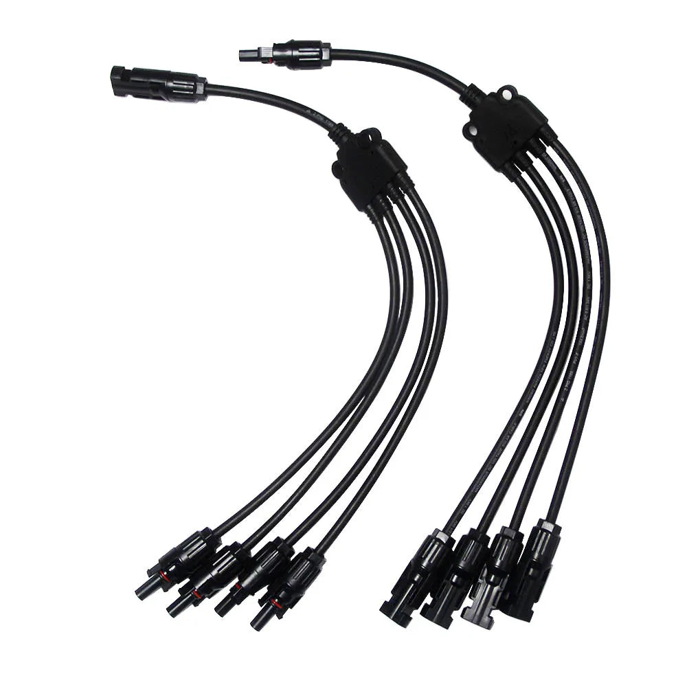1pair 4Y Solar Style Y Branch Adapter Connectors 1 to 4 Male and Female Panel Cable Photovoltaic Connector Adapter Dropshipping