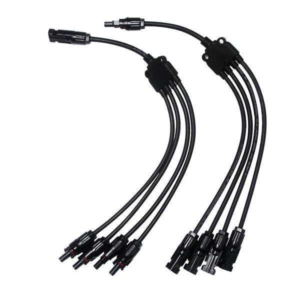 1pair 4Y Solar Style Y Branch Adapter Connectors 1 to 4 Male and Female Panel Cable Photovoltaic Connector Adapter Dropshipping