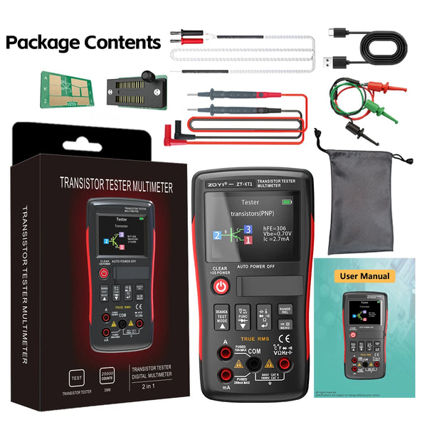 ZOYI ZT-XT1 2-in-1 LCR Digital Multimeter & Transistor Tester, for Voltage Resistance Diode detail image 24