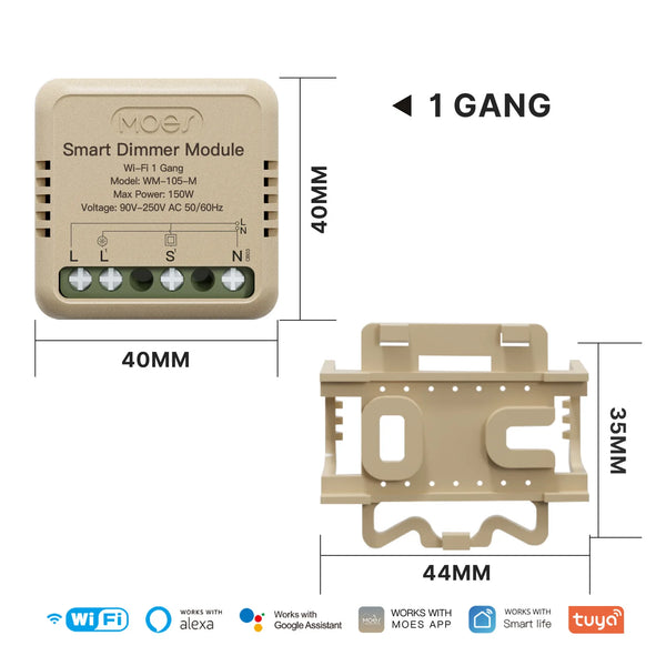 MOES Tuya Mini WiFi/Zigbee Smart Switch/Dimmer Module DIY Module Light Switch 1/2 Gang detail image 13
