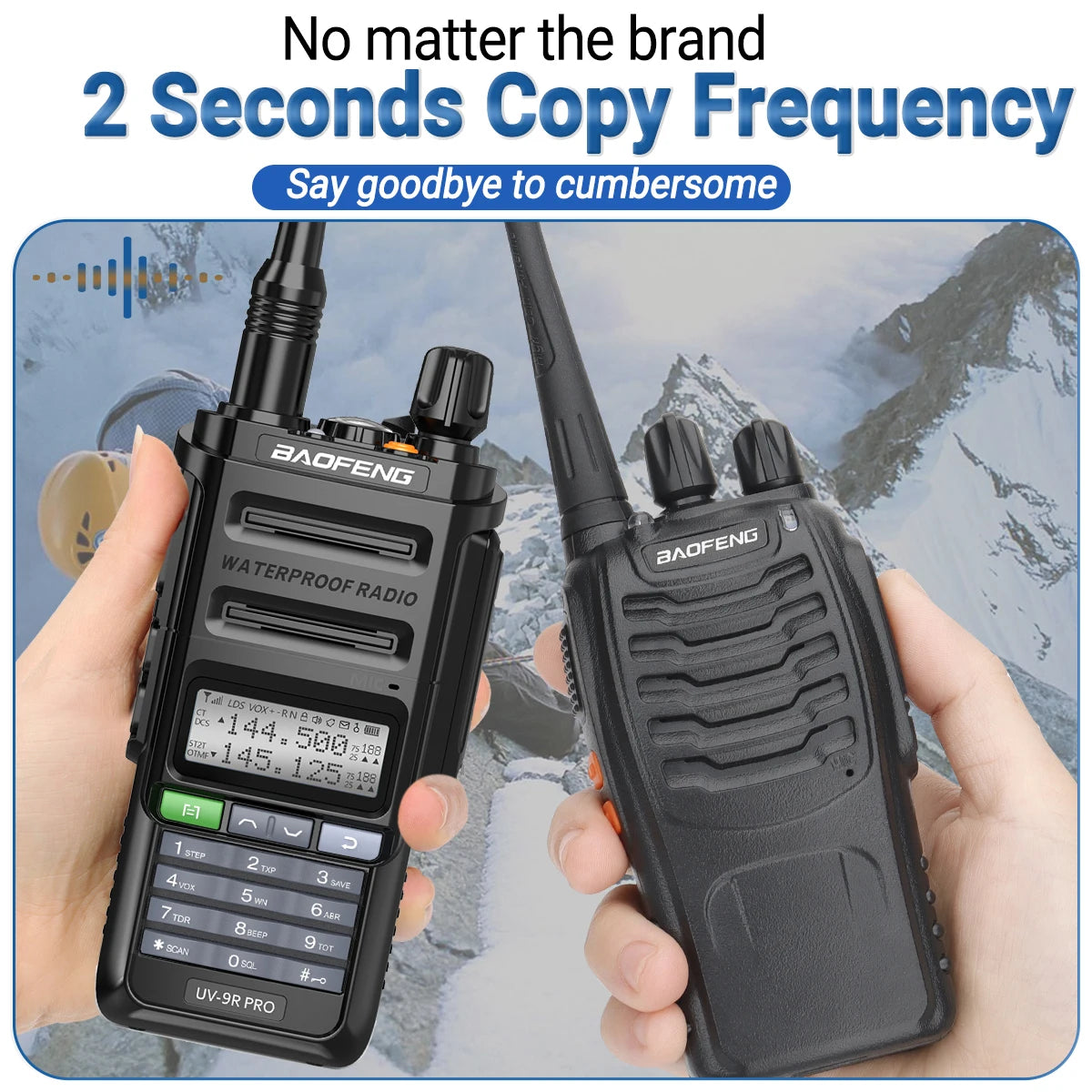 BAOFENG UV-9R PRO Multi Band Walkie Talkie IP68 Waterproof Wireless Copy Frequency Tri Power Type-C DTMF Long Range Ham Radio