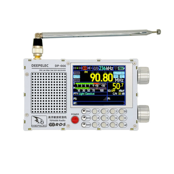 DP-666 DEEPELEC TEF6686 Radio Full Band FM AM LW MW SW Kurzwellen ESP32 RDS 2,8 Zoll IPS LCD