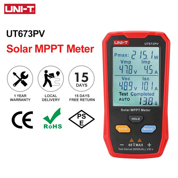 UNI-T Solar MPPT Meter UT673PV 5~800W PV Module Maximum Power Tester Open Circuit Voltage Short Circuit C product image