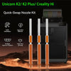 Creality "Unicorn" K2 Plus Quick-Swap Nozzle Kit 0.2/0.4/0.6/0.8mm Nozzle for K2/K2 Plus/K2 Pro/HI Upgraded 3D Printer Nozzles