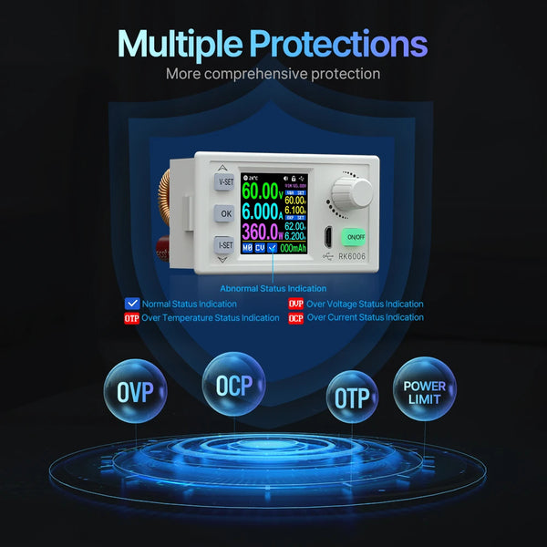 RK6006 DC Regulated Power Supply 6A 60V DC to DC Step Down Voltage Bench Firmware Upgrade detail image 4