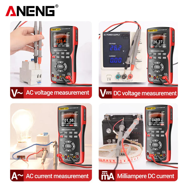ANENG AOS02 Digital Oscilloscope 48MS/s Sampling Rate 10MHZ Analog Transistor Test detail image 5