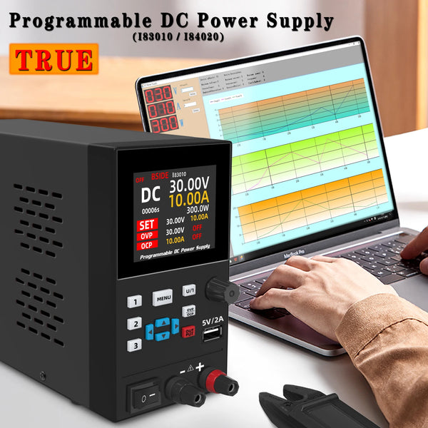 BSIDE I8 DC Laboratory Regulated Power Supply Programmable 30V 10A Adjustable Bench Switch Preset Current product image