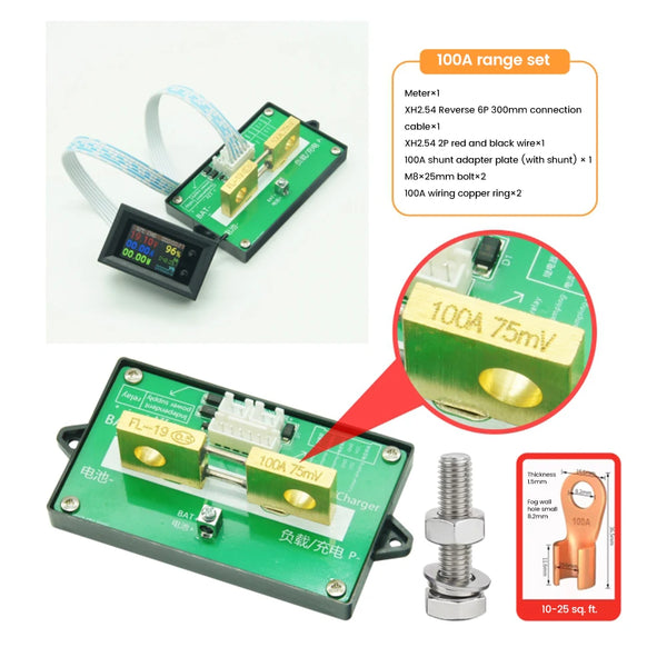 DC7~200V Digital Power Energy Voltmeter Ammeter Bi-Directional Metering Coulometer Battery detail image 15