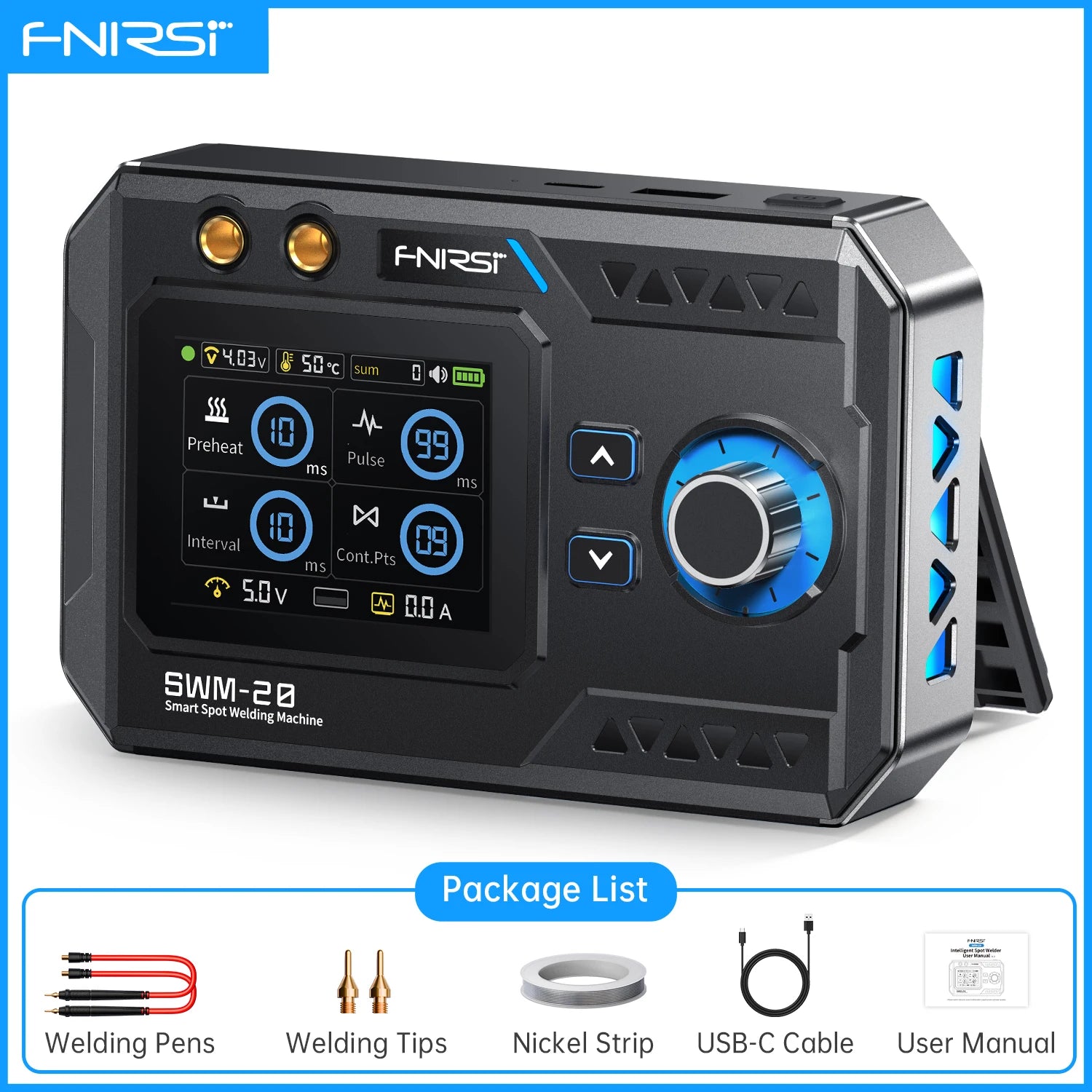 FNIRSI SWM-20 Portable Spot Welder Double Pulse Battery Welding Machine 18650 Battery DIY detail image 7