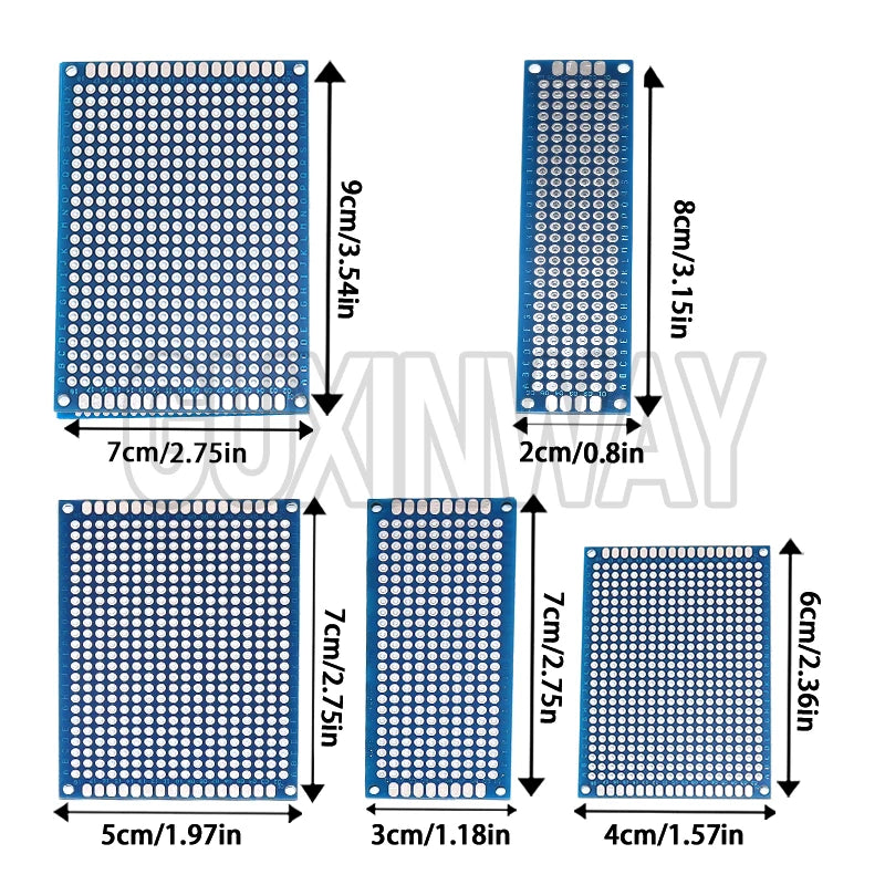 5-10PCS Prototype BoardsBlue Circuit Perfboard PCB 3x7cm 4x6cm 5x7cm 7x9cm Double Sided Circuit Boards DIY Electronic Kit