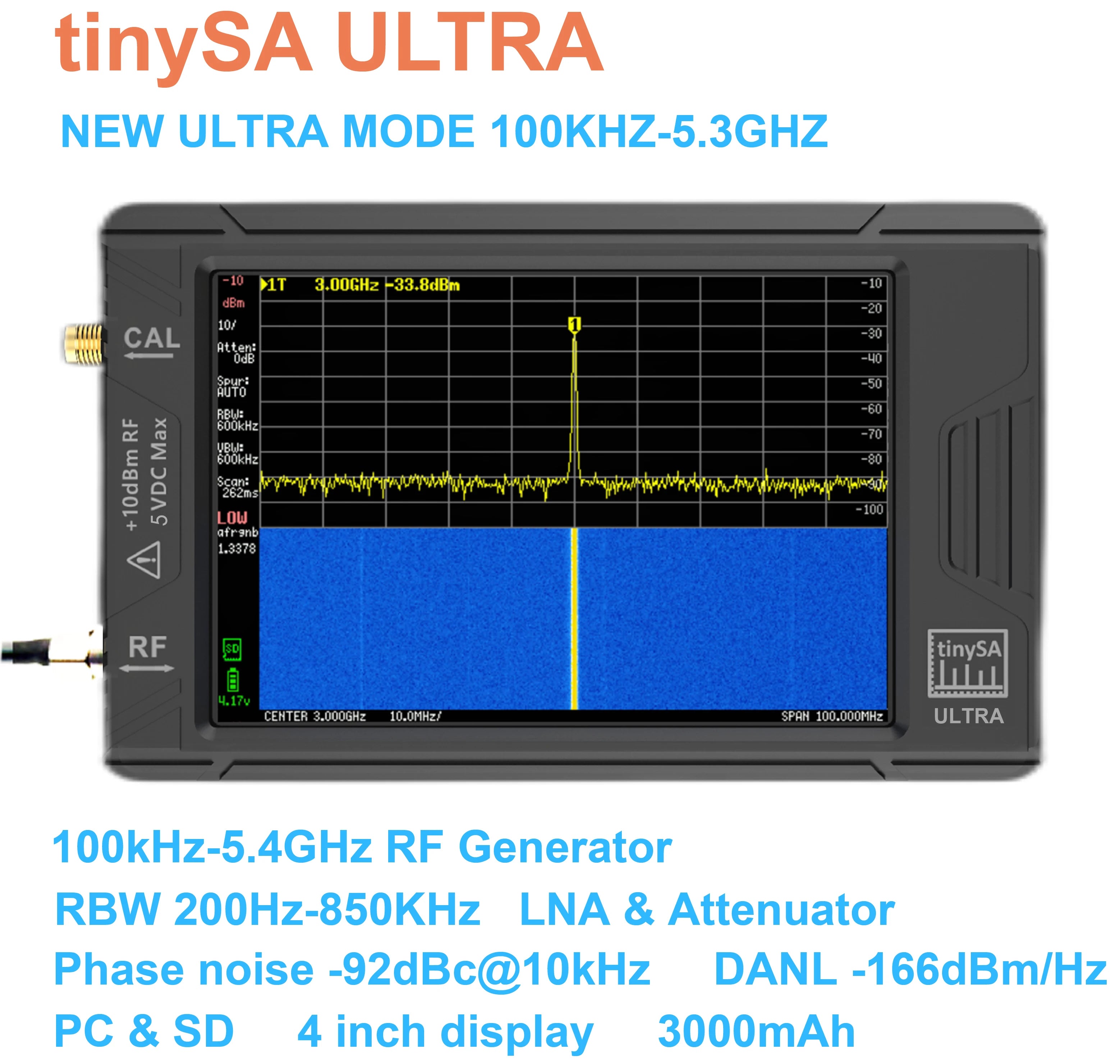 ZS-405 old version Hand held tiny Spectrum analyzer tinySA ULTRA 4