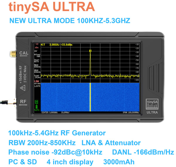 ZS-405 old version Hand held tiny Spectrum analyzer tinySA ULTRA 4" display with battery 3000mAh 800MHz-5 product image