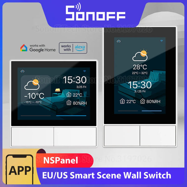 SONOFF NSPanel HMI LCD Smart Scene White Wall Switch EU/US Thermostat All-in-One Control via eWeLink APP Support Alexa Google
