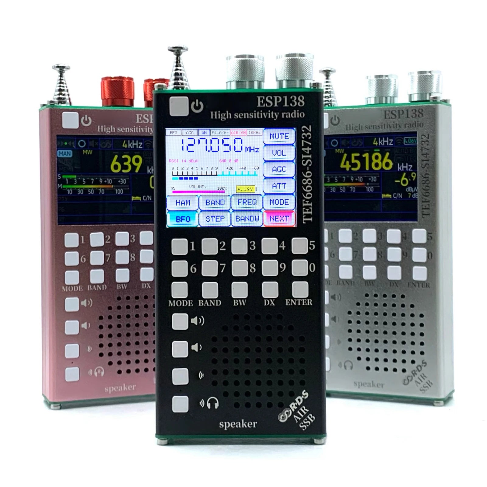 Dual Modes RDS Data Display Radio 2500mAh Hand-Held Radio Receiver ESP138 ESP32 SI4732 for detail image 2