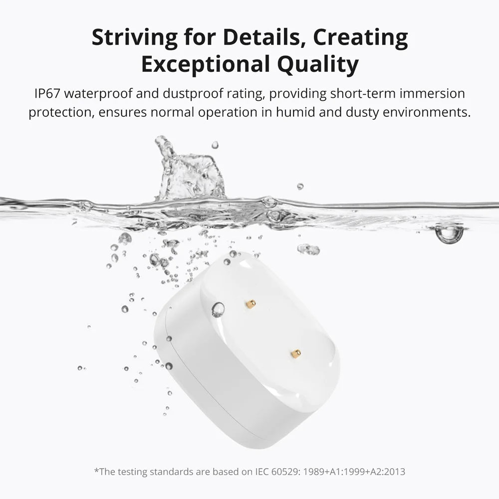 SONOFF SNZB-05P Zigbee Smart Water Leak Sensor Leaking&Dripping Detection Real-time Alert Smart Scence via eWeLink Alexa Google
