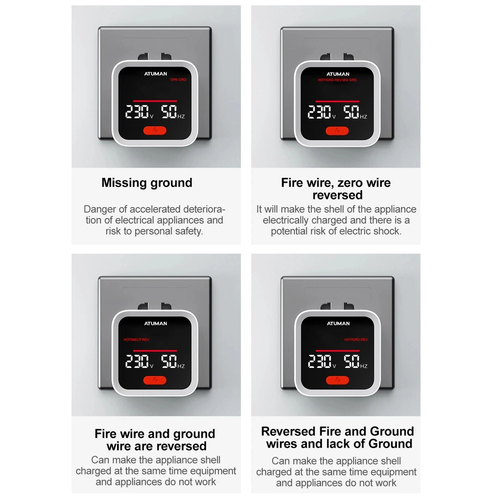 DUKA ATuMan ST2 Socket Tester Smart Socket Detector with LCD Backlit Display Plug Tester detail image 2