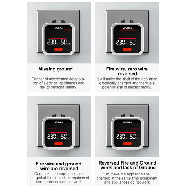 DUKA ATuMan ST2 Socket Tester Smart Socket Detector with LCD Backlit Display Plug Tester detail image 2