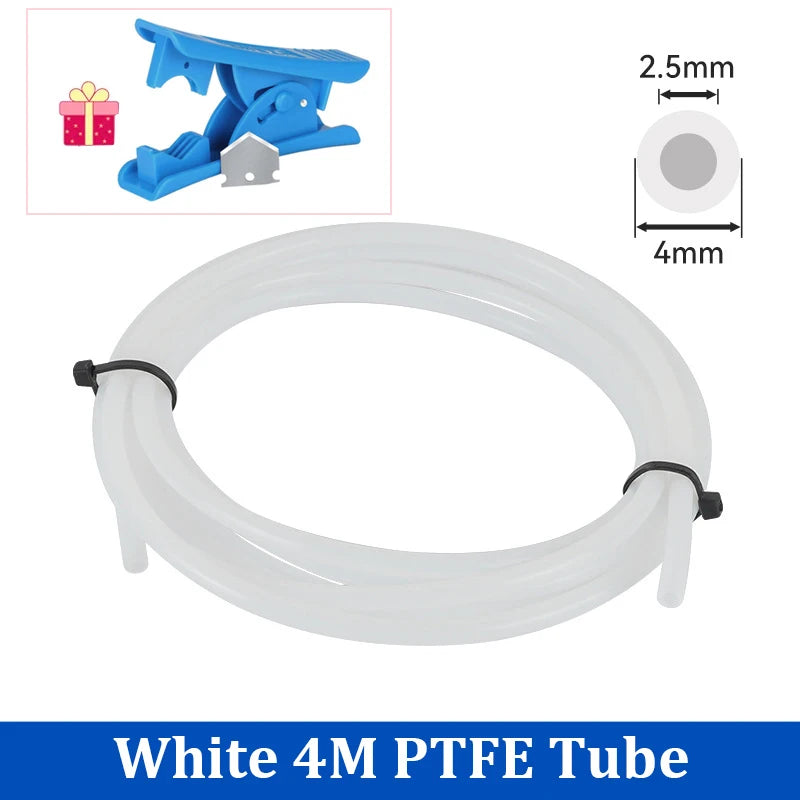 For Bambu Lab Ptfe Tube 2.5mm 4mm P1S P1P AMS A1 Mini 3D Printer Teflonto Pipe X1C Bambulab Ptfe Connector White Grey AMS LITE