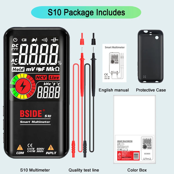 BSIDE S10 Smart Digital Multimeter Profesional 9999 Multitester DC AC Voltage Capacitor Ohm detail image 7