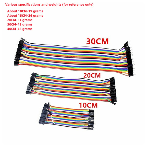 40PIN 10CM 20CM 30CM Dupont Line Male to Male + Female to Male and Female to Female Jumper Dupont Wire Cable for Arduino DIY KIT