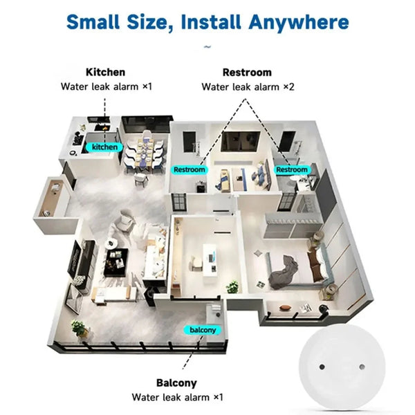 ZigBee3.0 Water Detect Sensor Alarm Water Sensor Leak Detector Flood Water Leakage Alarm APP detail image 4