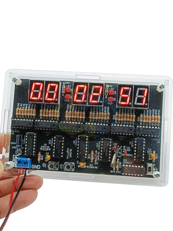 DC4.5V-5.5V 6 Digits DIY Clock Kit Auto Display Time DIY Alarm Clock Soldering Practice Kit detail image 5