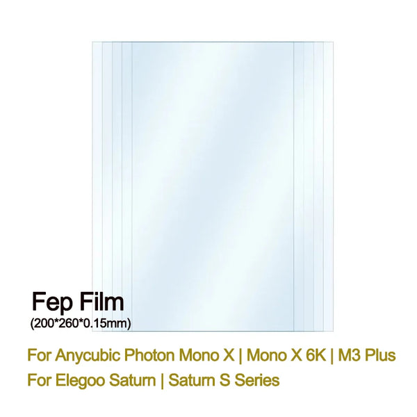 8.9 -9.25Inch FEP Film 260*200*0.15mm for ANYCUBIC Photon Mono X 6Ks 4K M3 Plus Elegoo Saturn Series 3D Printer Accessories LCD