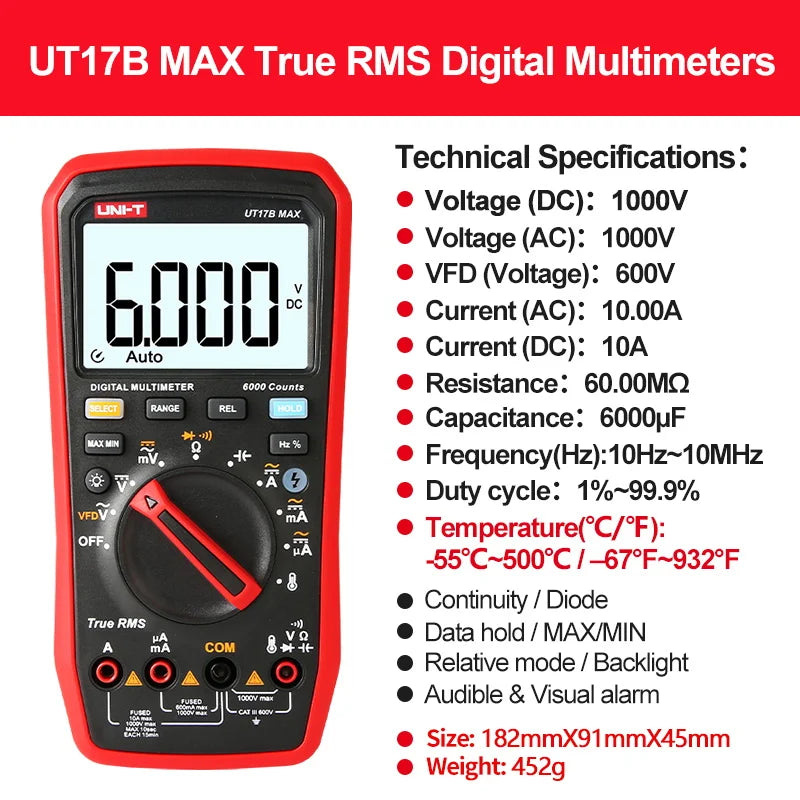 UNI T Professional Digital Multimeter Tester UT15B MAX 1000V AC DC Voltage Meter Capacitor detail image 8
