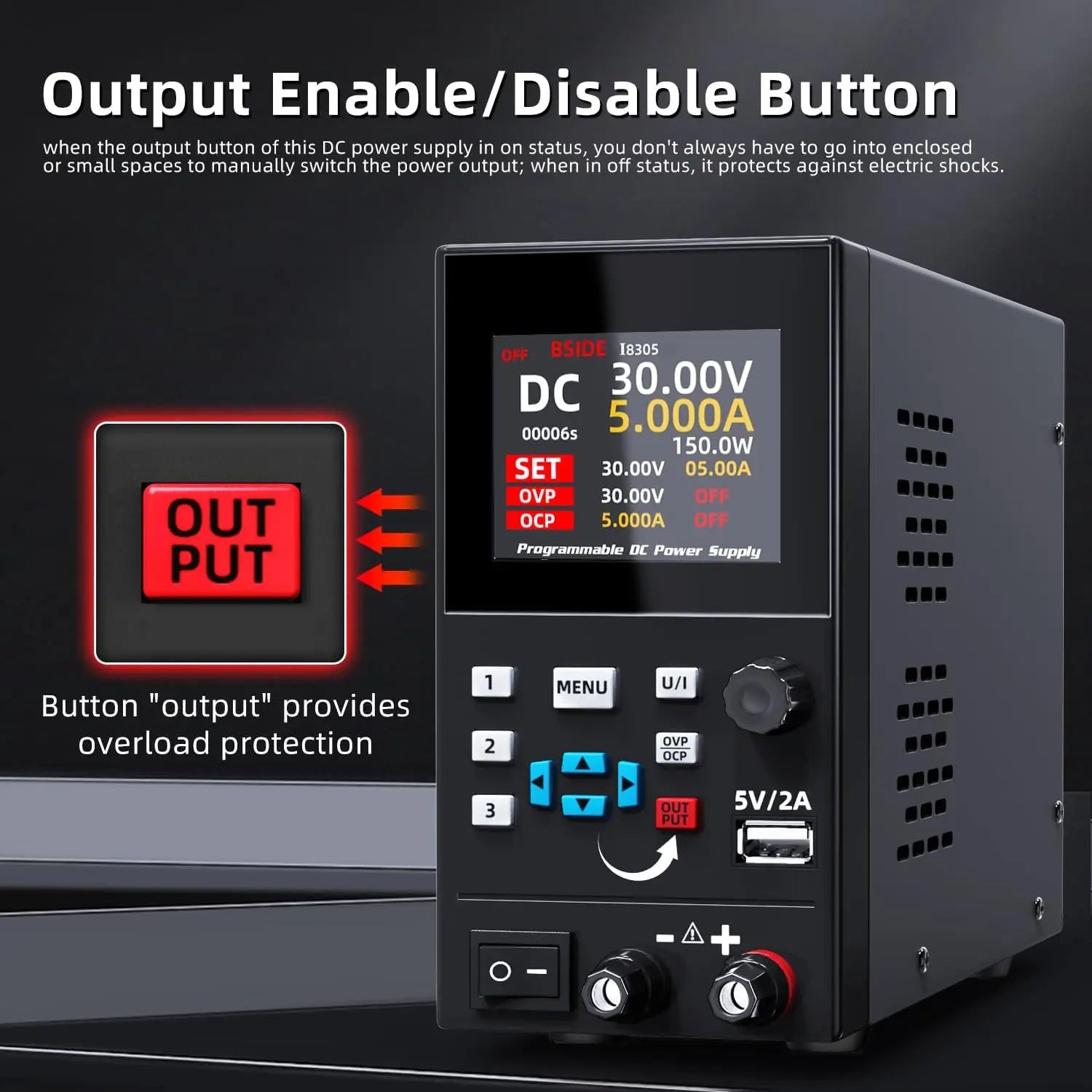 BSIDE I8 DC Laboratory Regulated Power Supply Programmable 30V 10A Adjustable Bench Switch detail image 6