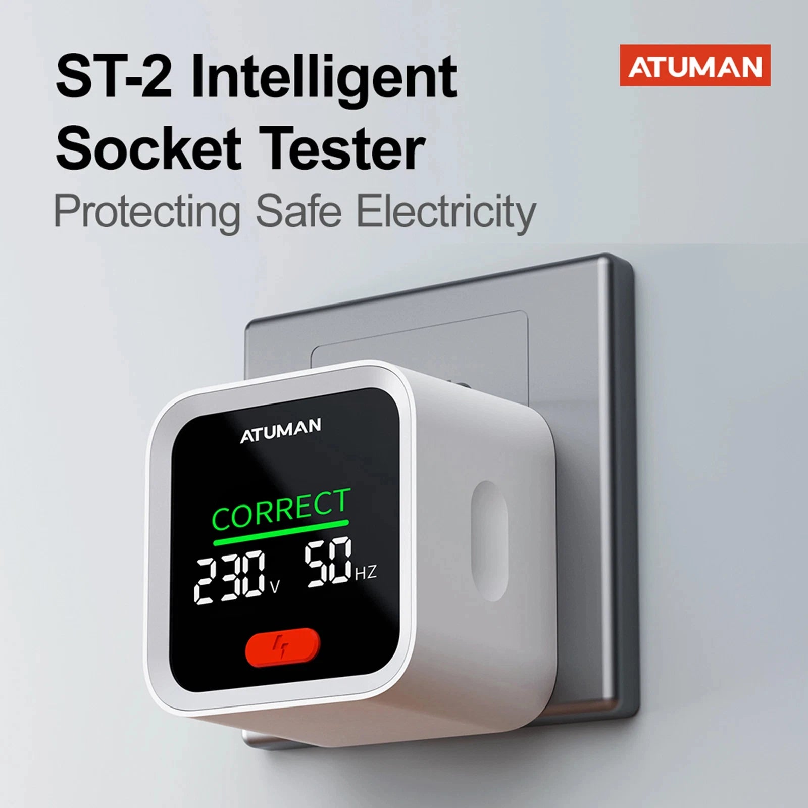 DUKA ATuMan ST2 Socket Tester Smart Socket Detector with LCD Backlit Display Plug Tester Breaker Finder product image