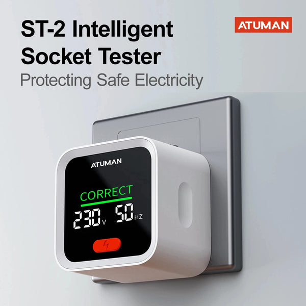 DUKA ATuMan ST2 Socket Tester Smart Socket Detector with LCD Backlit Display Plug Tester Breaker Finder product image