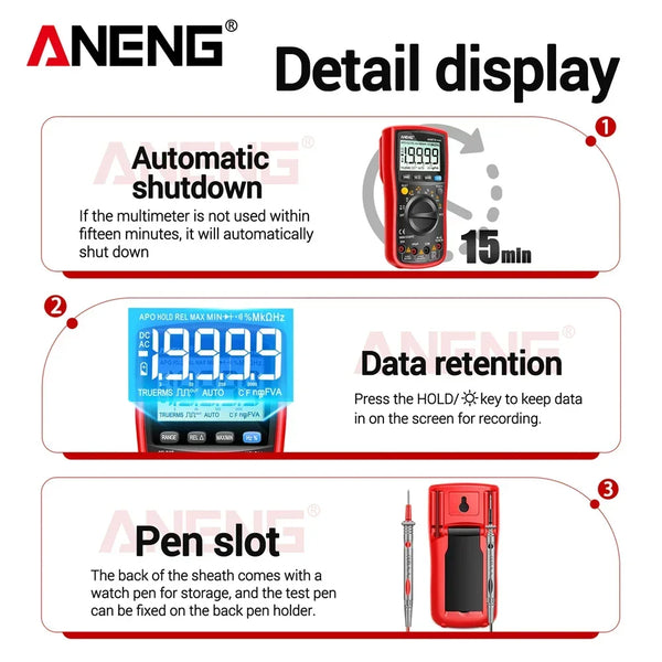 ANENG AN870 Digital Multimeter Profesional 19999 Counts AC/Voltage Current NCV Capacitance detail image 5