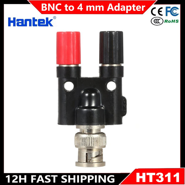 Hantek BNC Banana Plug Adapter for Oscilloscope Tools Multimeter Accessories HT311 Dual-Jack Female Coaxial Connector