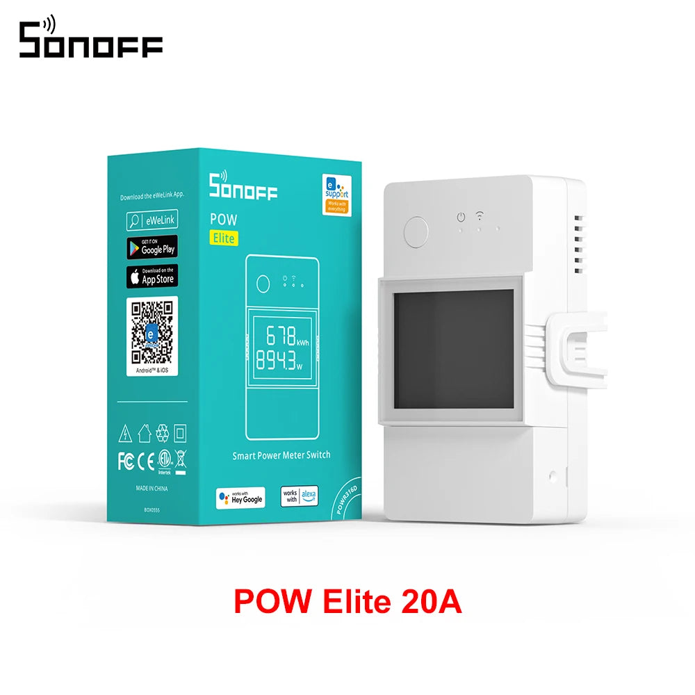 SONOFF POW Elite 16A/20A Smart Power Meter Switch LCD Screen ESP32 Chip 14s Fast Pairing detail image 8