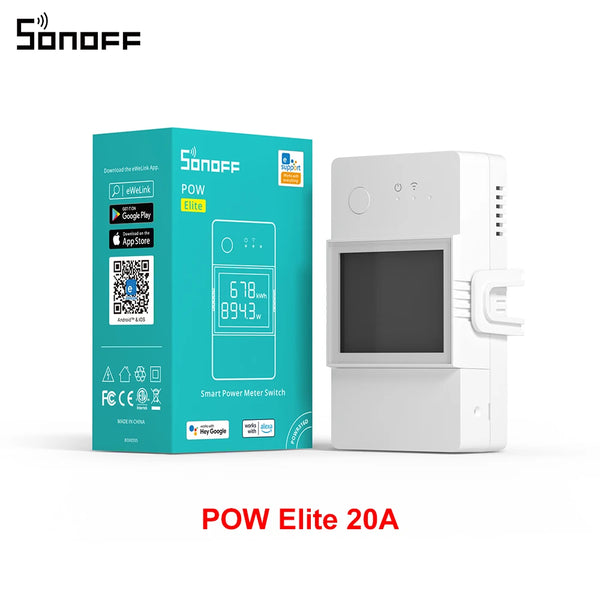 SONOFF POW Elite 16A/20A Smart Power Meter Switch LCD Screen ESP32 Chip 14s Fast Pairing detail image 8